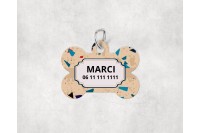 terrazzo mintás biléta kutyáknak - csont 6