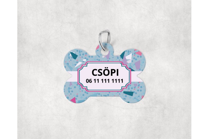 terrazzo mintás biléta kutyáknak - csont 2