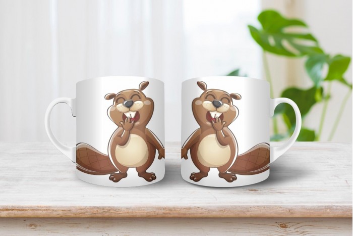 hód - bober mintás bögre 2