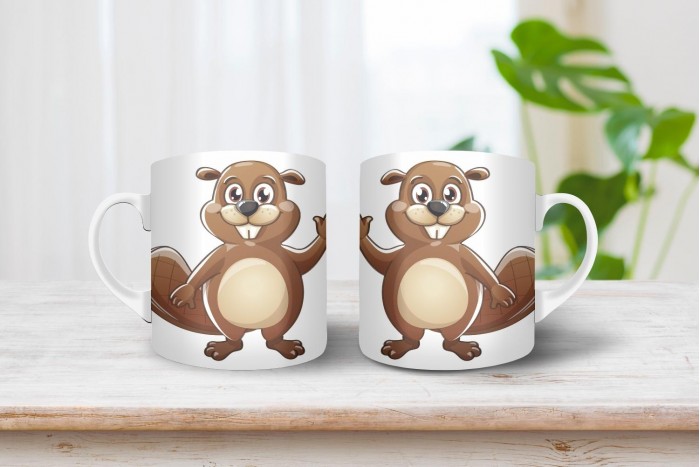 hód - bober mintás bögre 2