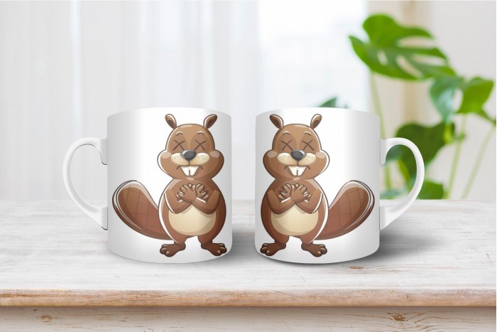 hód - bober mintás bögre 2