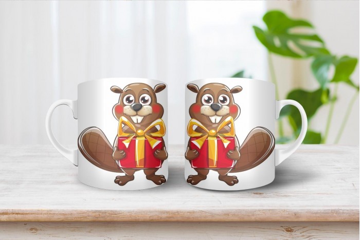 hód - bober mintás bögre 2