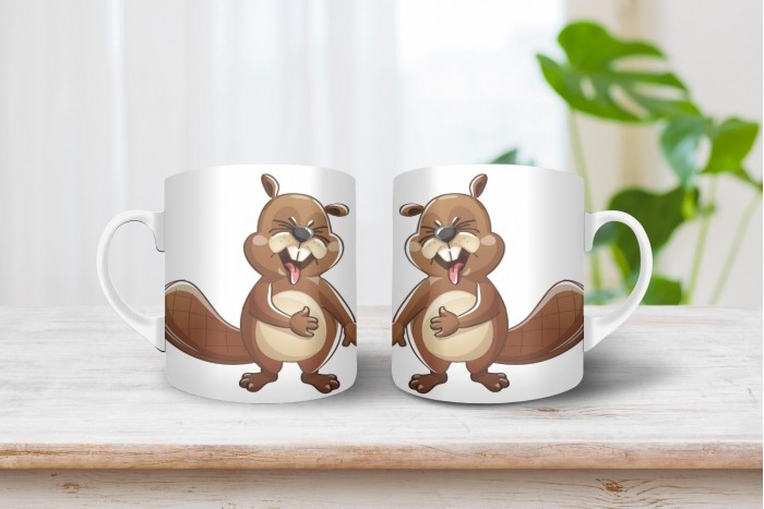 hód - bober mintás bögre 2