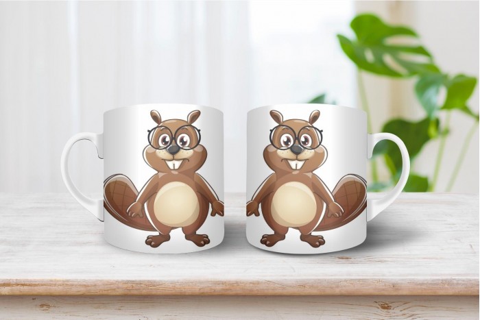 hód - bober mintás bögre 2