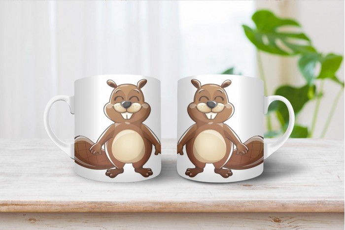 hód - bober mintás bögre 2