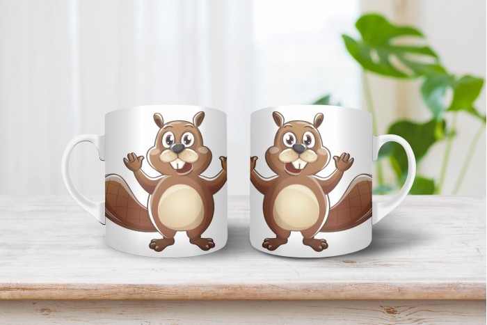 hód - bober mintás bögre 2