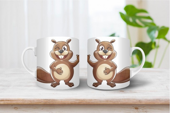 hód - bober mintás bögre 2