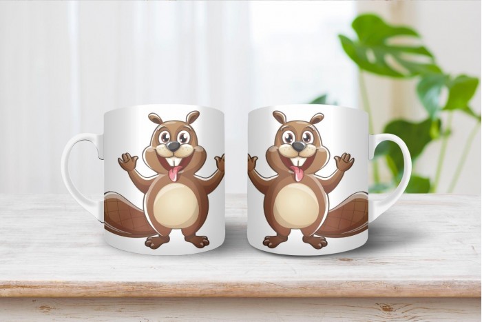 hód - bober mintás bögre 2