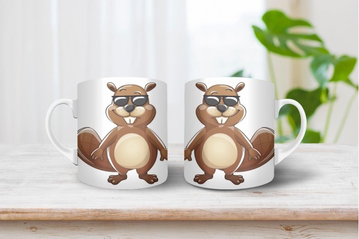 hód - bober mintás bögre 2