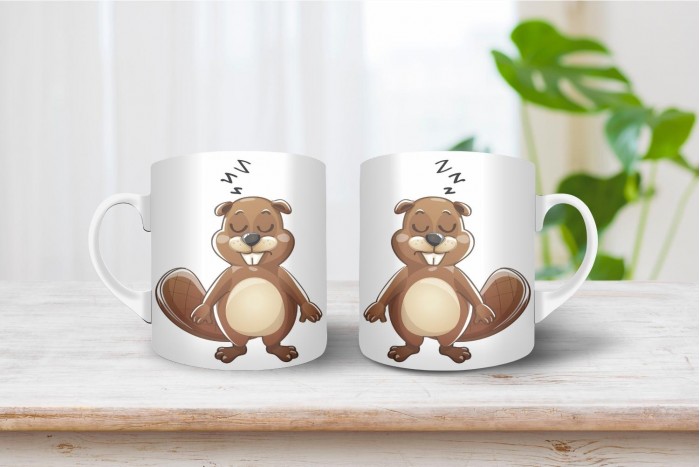 hód - bober mintás bögre 2