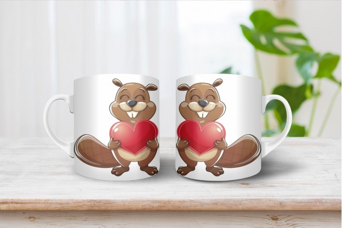 hód - bober mintás bögre 2