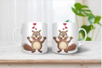 hód - bober mintás bögre 30