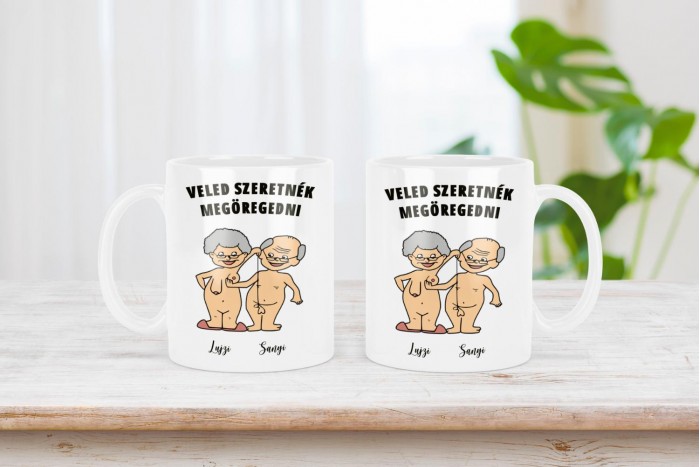 veled szeretnék megöregedni - humoros bögre pároknak 2