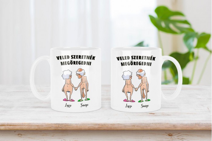 veled szeretnék megöregedni - humoros bögre pároknak 2