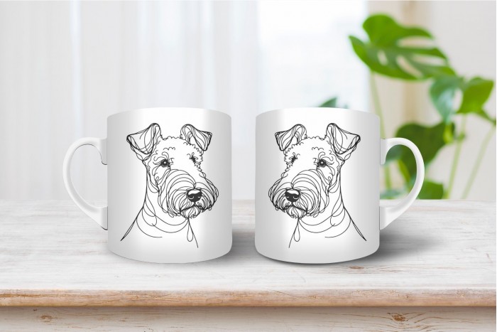 airedale terrier bögre - vonalrajzos 2