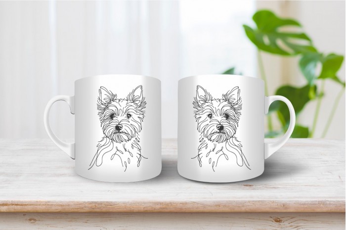 ausztrál terrier bögre - vonalrajzos 2