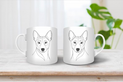 Basenji bögre - vonalrajzos