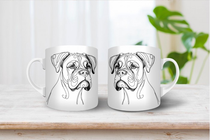boxer vonalrajzos bögre 2
