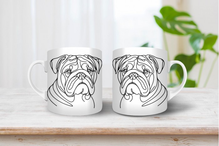 bulldog vonalrajzos bögre 2