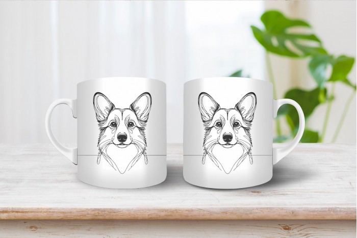 cardigan welsh corgi vonalrajzos bögre 2