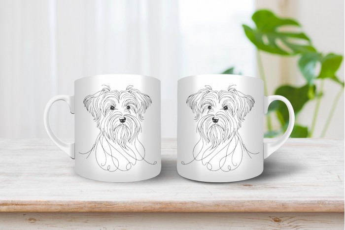 dandie dinmont terrier vonalrajzos bögre 2