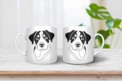 Entlebuchi havasi kutya vonalrajzos bögre