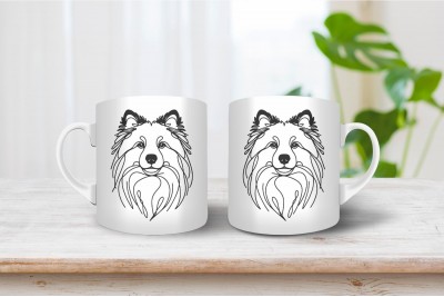 Finn lapphund vonalrajzos bögre