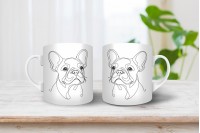 francia bulldog vonalrajzos bögre 3
