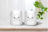 francia bulldog vonalrajzos bögre 3