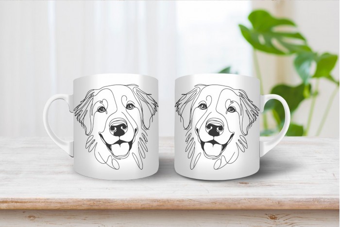 golden retriever vonalrajzos bögre 2