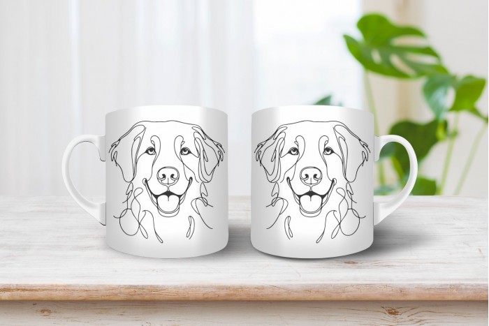 golden retriever vonalrajzos bögre 2