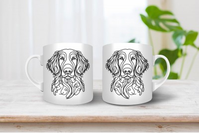 Ír vízi spániel vonalrajzos bögre