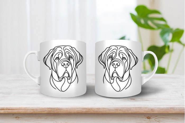 masztiff vonalrajzos bögre 2