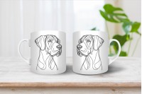 német dog vonalrajzos bögre 3
