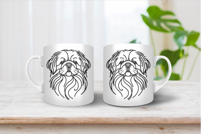 pekingi palotapincsi vonalrajzos bögre 2