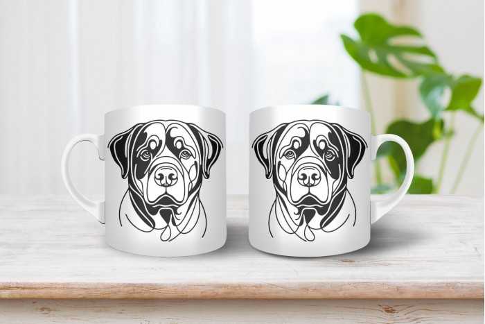 rottweiler vonalrajzos bögre 2