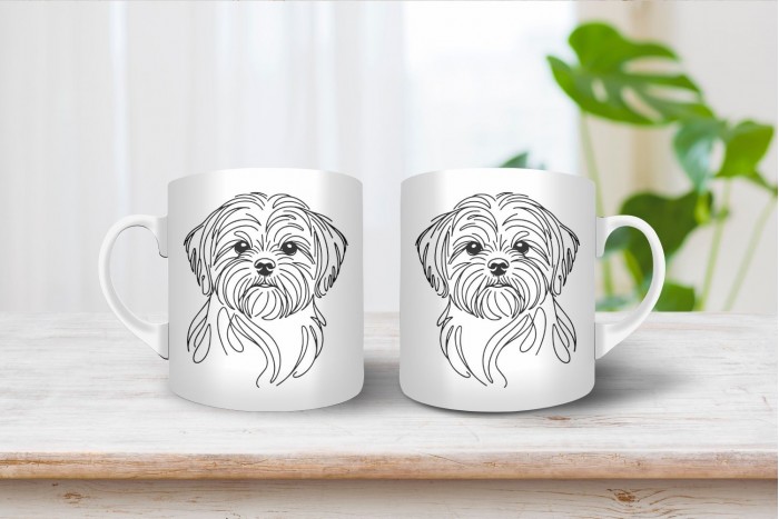 shih-tzu vonalrajzos bögre 2