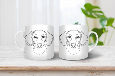 Tacskó vonalrajzos bögre 