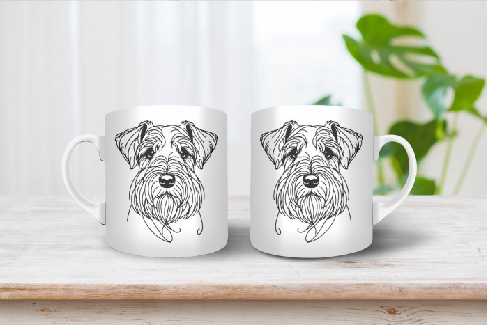 törpe schnauzer vonalrajzos bögre 2