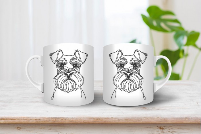 törpe schnauzer vonalrajzos bögre 2