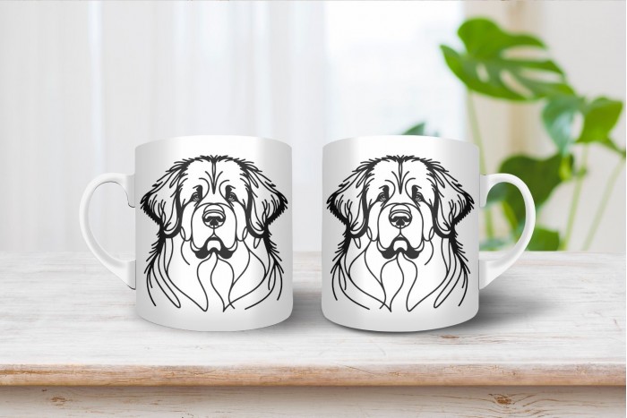 újfundlandi vonalrajzos bögre 2