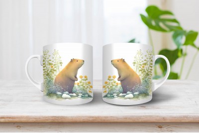 Capybara - vízidisznó mintás bögre