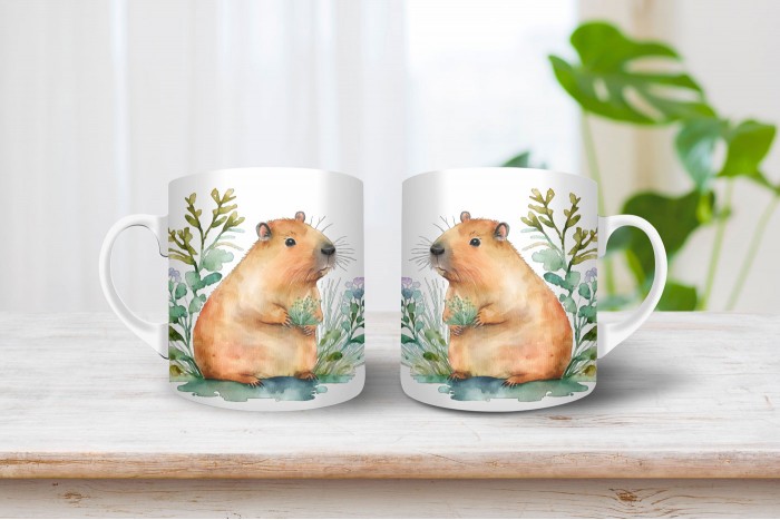 capybara - vízidisznó mintás bögre 2