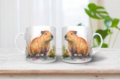 Capybara - vízidisznó mintás bögre