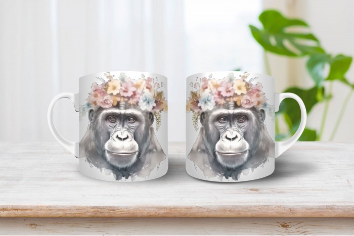 csimpánz mintás bögre 2