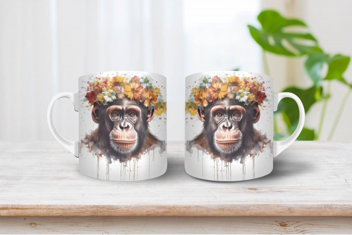 csimpánz mintás bögre 2