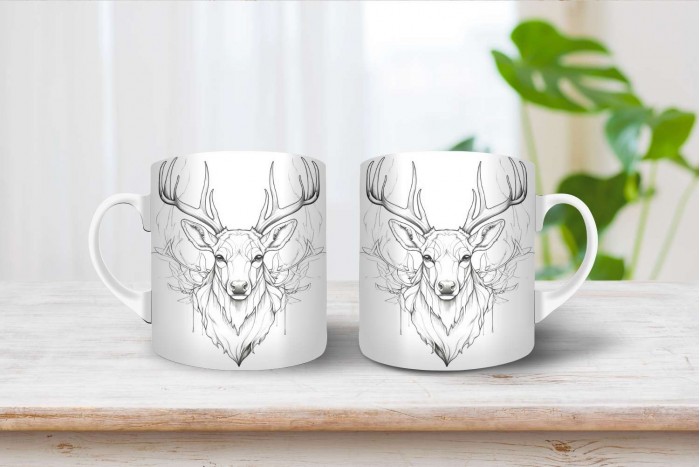 szarvas mintás bögre 2