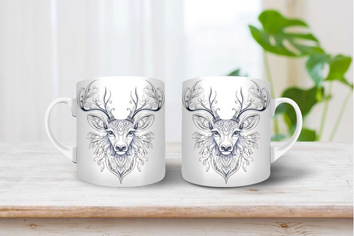 szarvas mintás bögre 2