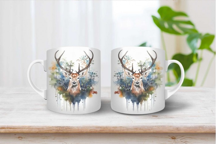 szarvas mintás bögre 2