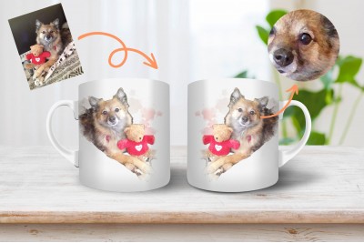 Kiskedvencedről készült grafikával ellátott bögre